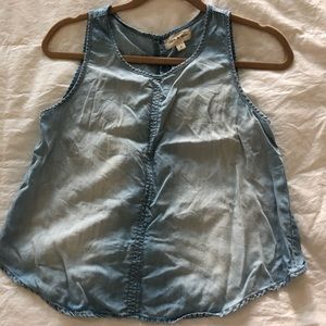 Cloth & Stone chambray hi/low crop